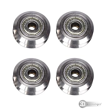 3DINNOVATIONS Openbuilds V-Type Wheel With 625ZZ Bearings Stainless Steel Metal Double V Pulley Gear for Aluminum Extrusion (4 pcs)