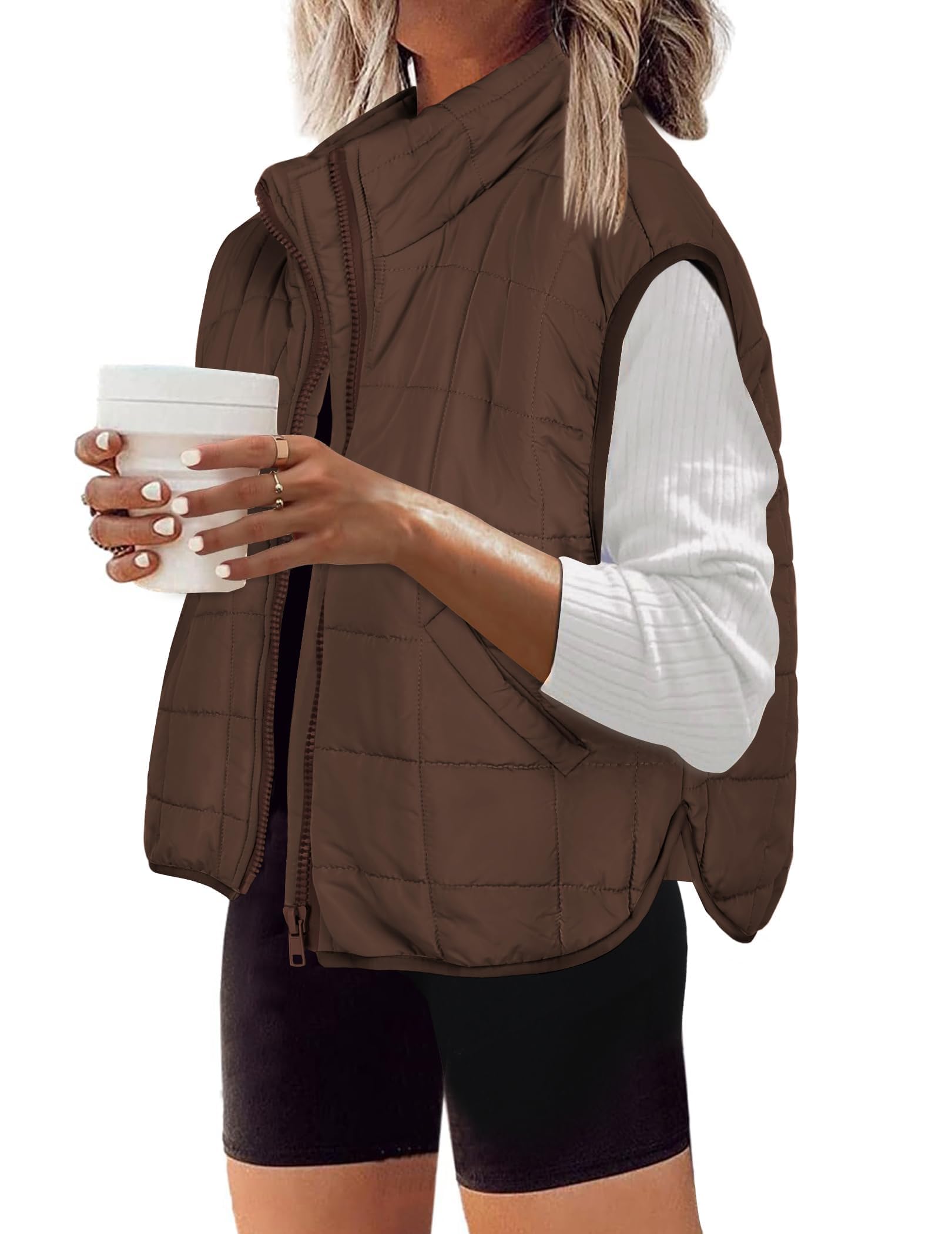Zeagoo Womens Puffer Vest Ladies Sleeveless Zip Up Outerwear