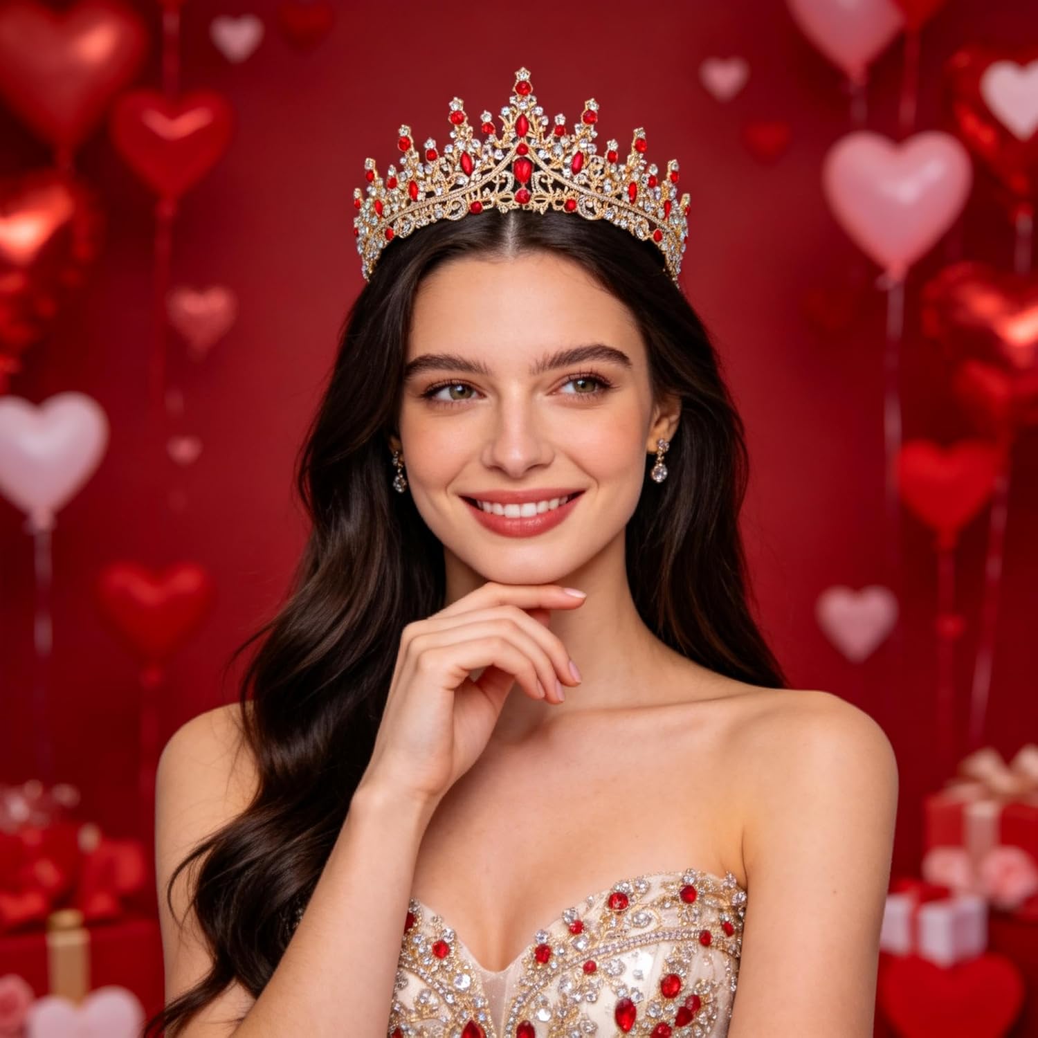 Kamirola Crystal Crowns and Tiaras Headband for Women Birthday Party Wedding Prom Bridal Halloween （TR19） - Image 3