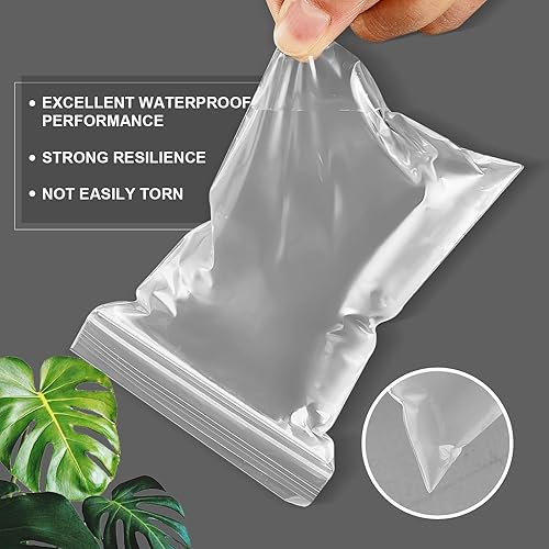 Miniatura 4 de 2000 bolsas de plástico pequeñas, 4 tamaños surtidos, 3.5 x 4.5 3 x 4 2 x 3 2 x 2 bolsas transparentes resellables de 1.5 mil de grosor para