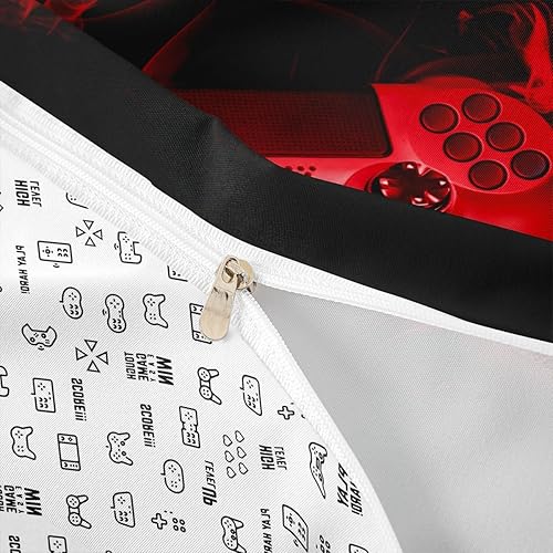 Miniatura 6 de Feelyou Juego de funda de edredón para niños y niñas, funda de edredón roja con funda de edredón de videojuegos para niños, adolescentes,