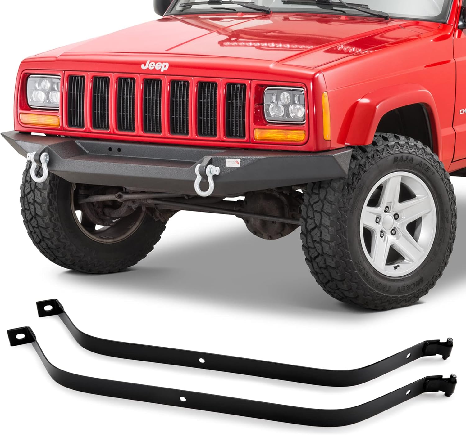 Fuel Tank Straps - Fits Jeep Cherokee XJ 1986-1996 - Indestructible Steel Construction - Durable Black Powder Coat - Direct Replacement - No Modifications Needed