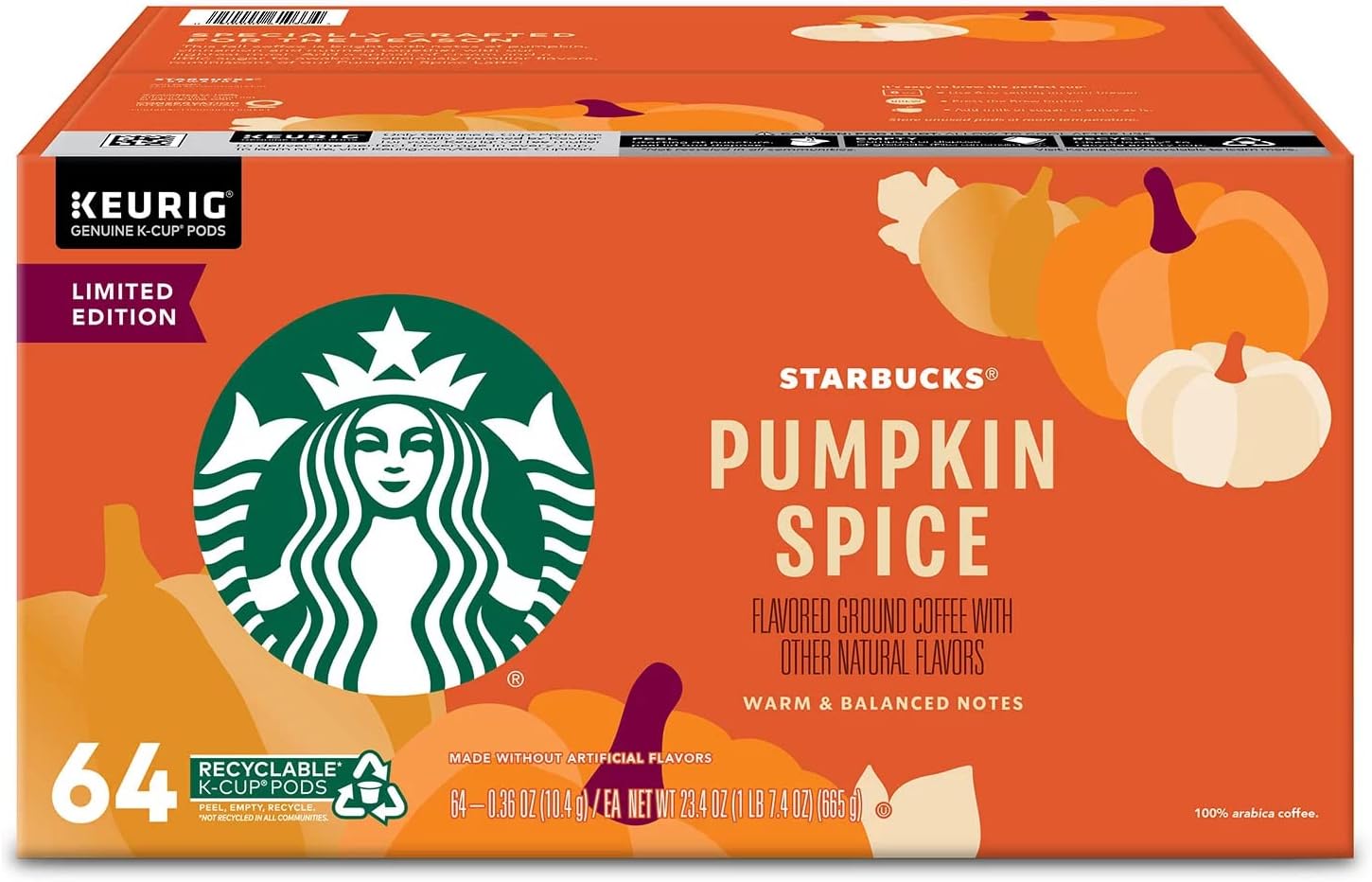 Limited Edition Coffee K-Cups, Pumpkin Spice (64 ct.)
