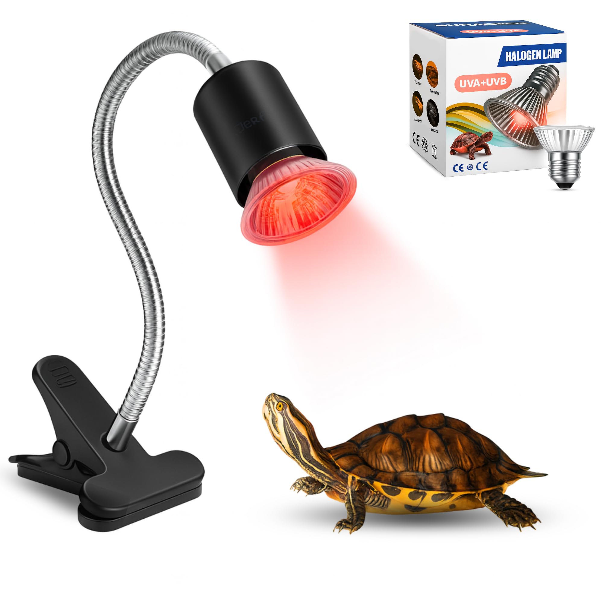 BURAQ Infrared Heat Lamp with Holder for Turtle & Reptile Tanks – Ceramic Infrared Bulb | Sunlight Simulation for Tortoise Habitat, Improves Warmth, Digestion & Activity (50W)-image-15