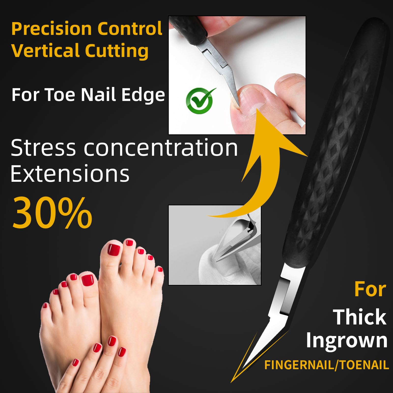 Maniküre Set Für Senioren Und Männer, 6PCS Pediküre Set Für Dicke Und Tief Eingewachsene Zehennägel, Nagelschere Fussnägel Mit Langer Stiel, Professionelles Pflegewerkzeug BAODANBUTING