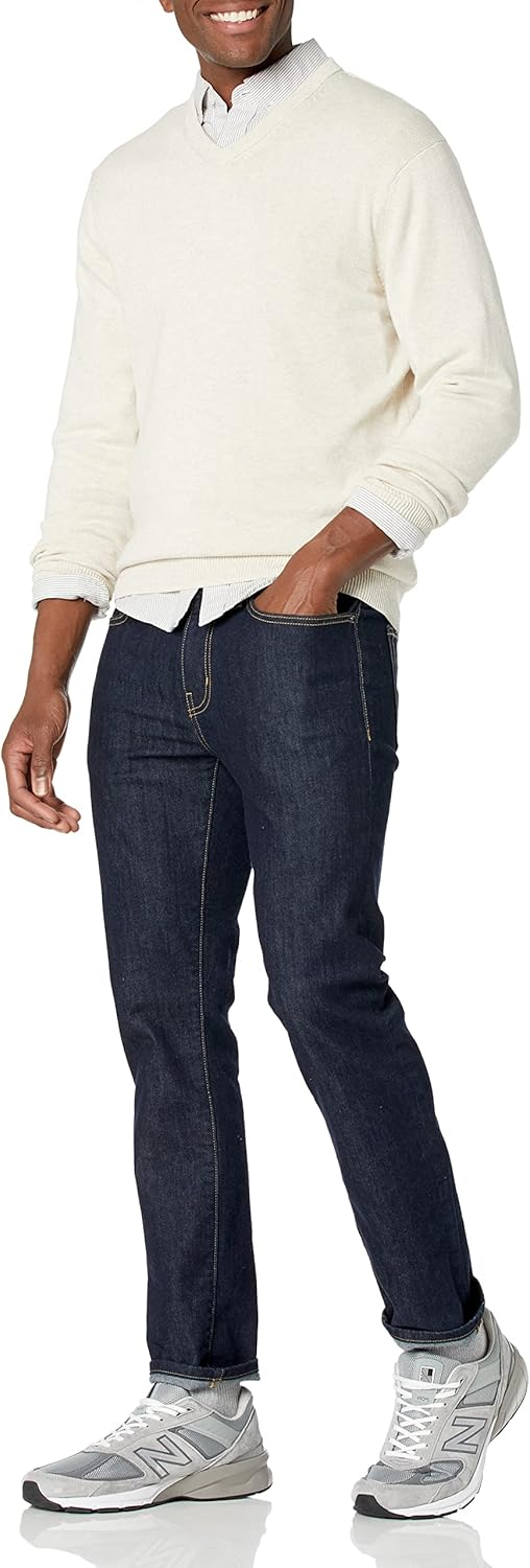 Amazon Essentials Men's V-Neck Sweater (Available in Big & Tall) X-Small Oatmeal Heather