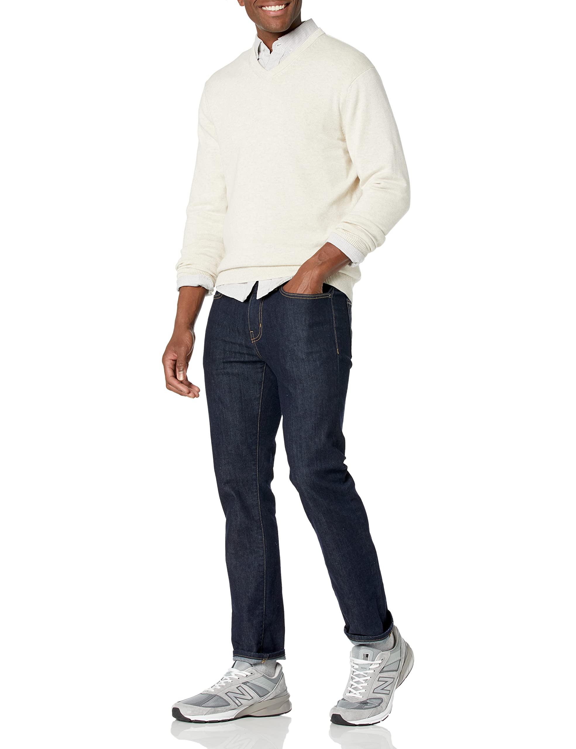 Amazon Essentials Maglione con Scollo a V (Disponibile in Taglie Extra Forti) Uomo