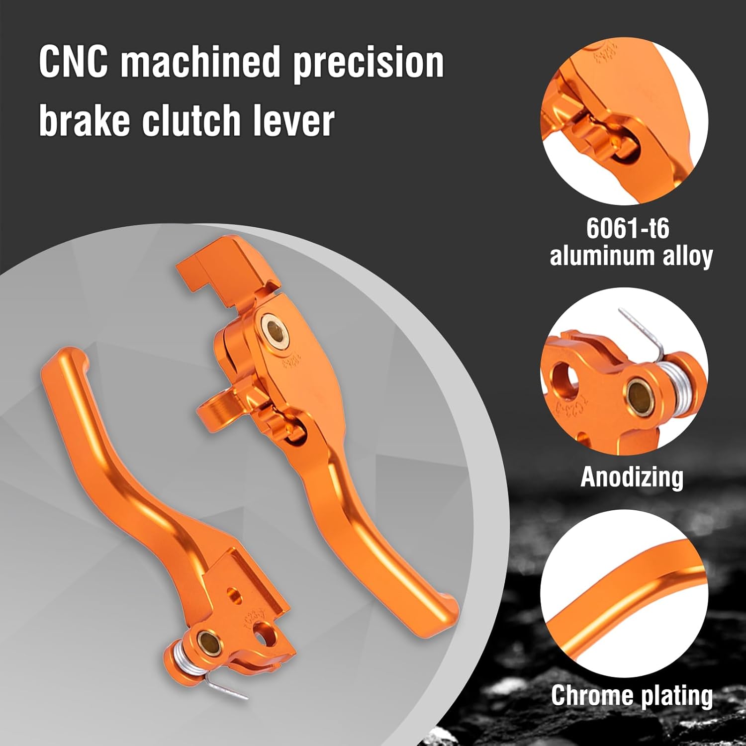Motorcycle Brake Clutch Lever, CNC Clutch Brake Lever Compatible with Harley 2023+ CVO Road Glide, CVO Street Glide, Harley 2024-2025 Touring Street Glide/Road Glide/Road Glide ST (Orange)