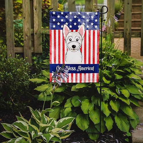 Vista 377 de Caroline's Treasures BB2171GF American Flag and Border Collie Garden Flag Mailbox Flag Decorative Yard Flag Banner Outside Patio Artwork Yard Flower