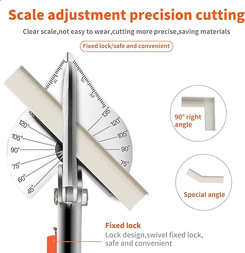 Miniatura 4 de GARTOL HD-3101 y HD-3105 Mter cizallas Cortador de inglete de la herramienta de corte redondo del cuarto de corte, ajuste a 22.5, 45, 60, 75, 90,