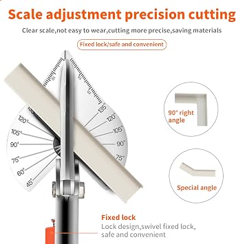 GARTOL Miter Shears, 45-135 Adjustable Angle Cutter for Shoe Moulding, Quarter Round and PVC, SK5 Steel Trim Scissors (Tool Only)