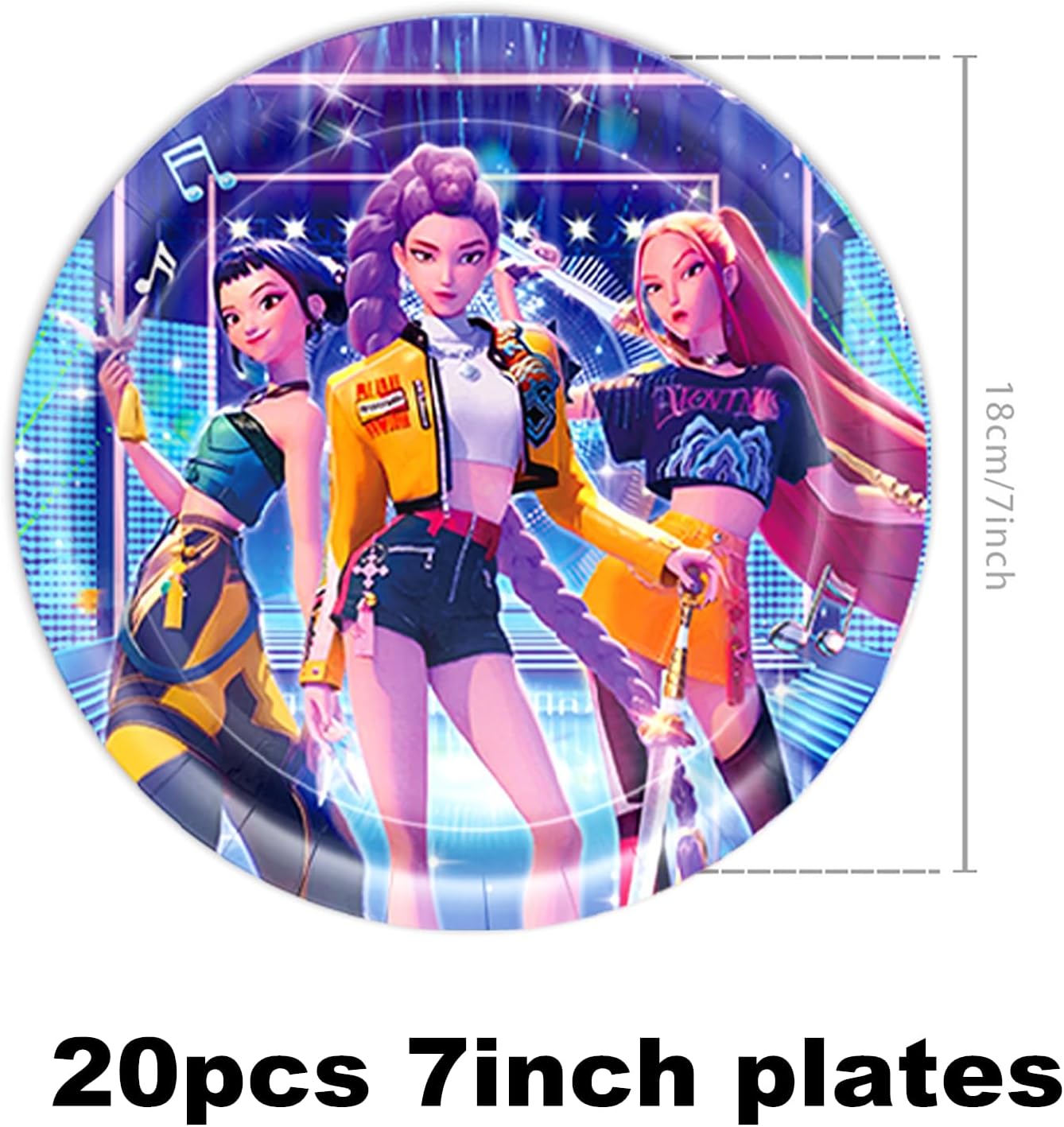 61 Pcs Singer Birthday Decorations Party Supplies Set, Include 40 Plates, 20 Napkins and 1 Tablecloth for Magical Music Themed Party, Serves 20 Guests