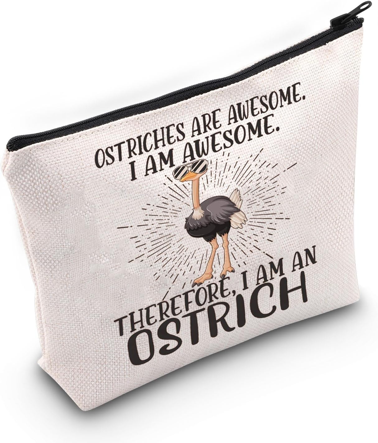Ostrich Cosmetic Makeup Bag Ostrich Lover Gift Ostriches Are Awesome Makeup Zipper Pouch Bag For Ostrich Fans, Ostriches Are Awesome, Cosmetic Bag