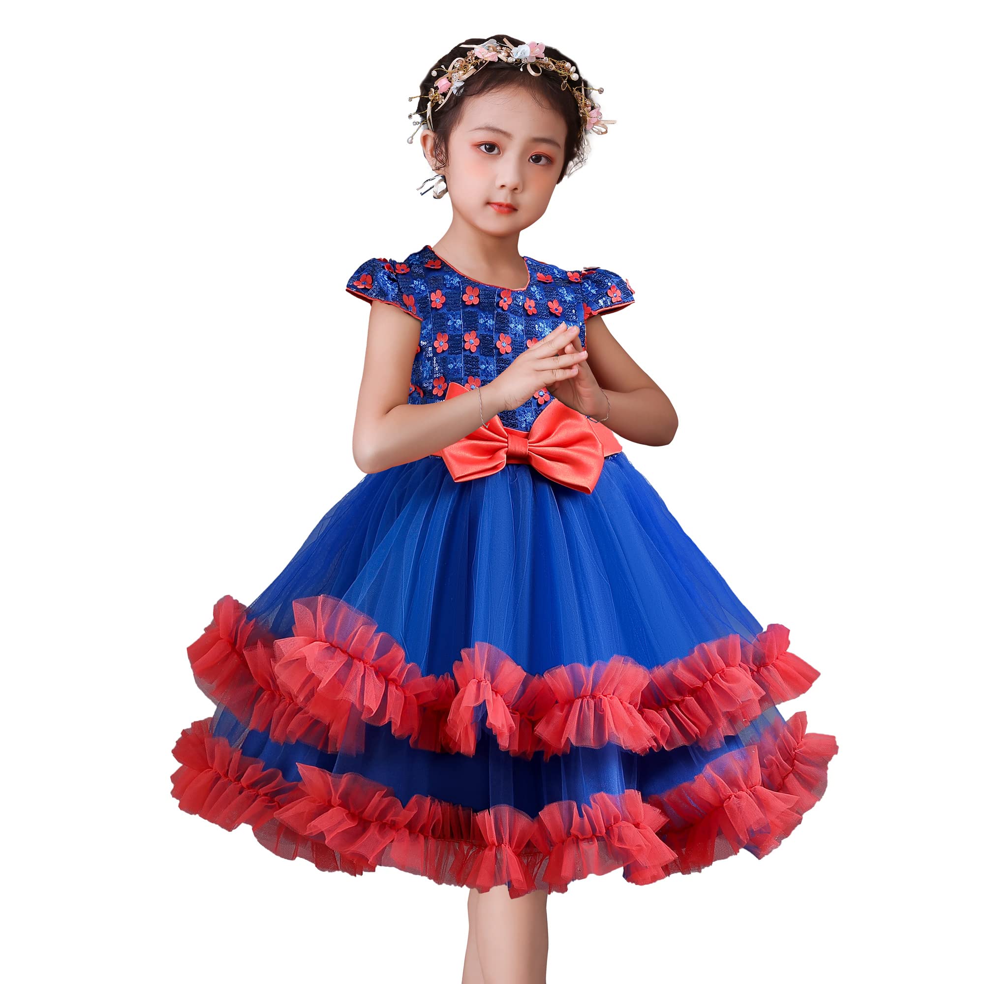 Robe de princesse bleu marine pour fille de 2 à 3 ans avec paillettes - 7