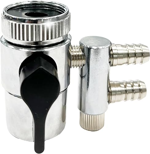 Miniatura 2 de Grifo de cocina de 2 vías Válvula desviadora de ósmosis inversadivisor con púa macho de 14 "para salida de tubo RO de 38 "para filtro de agua de
