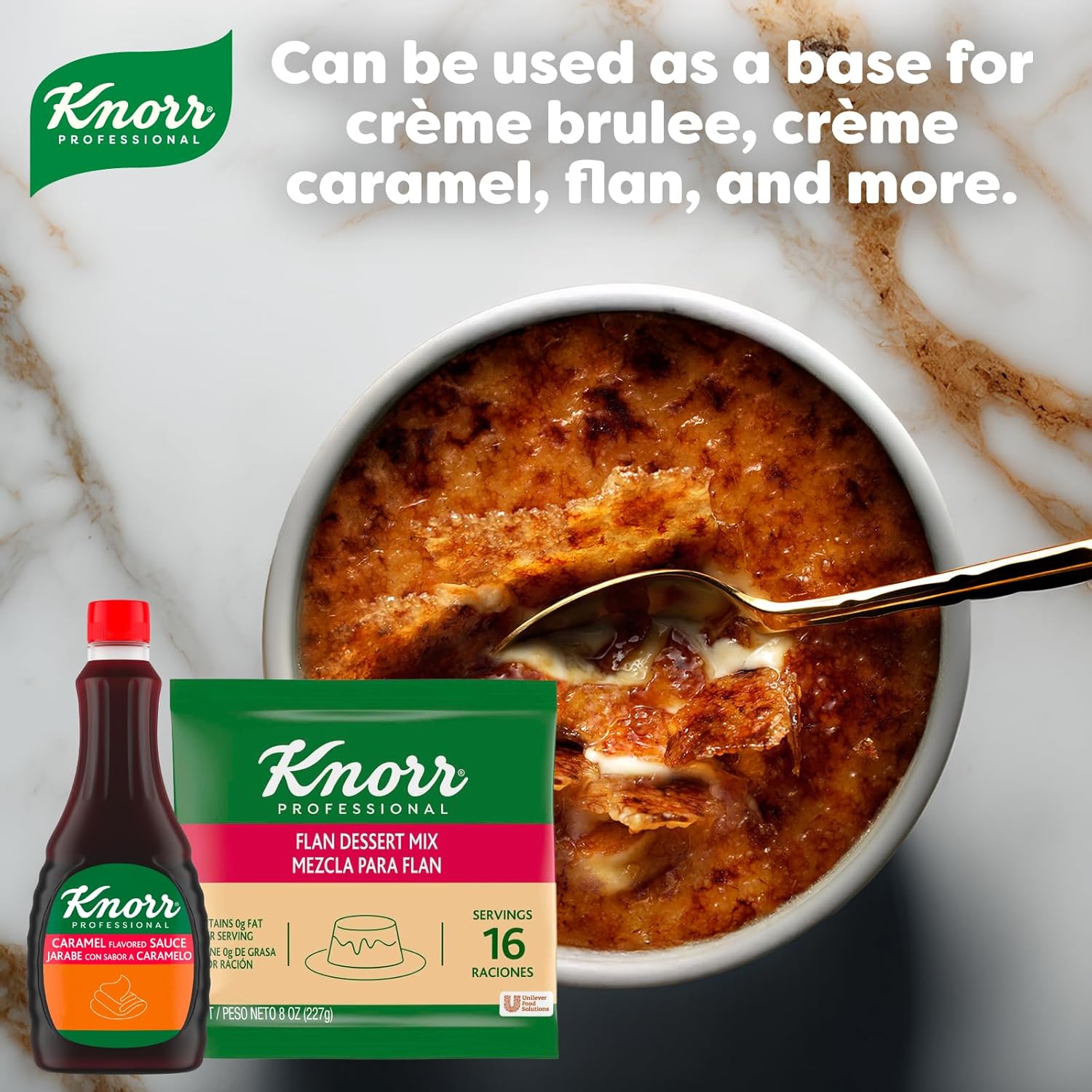 Knorr Professional Creme Caramel Flan Dessert Mix, 0g Trans Fat, 8 oz(Pack of 6)