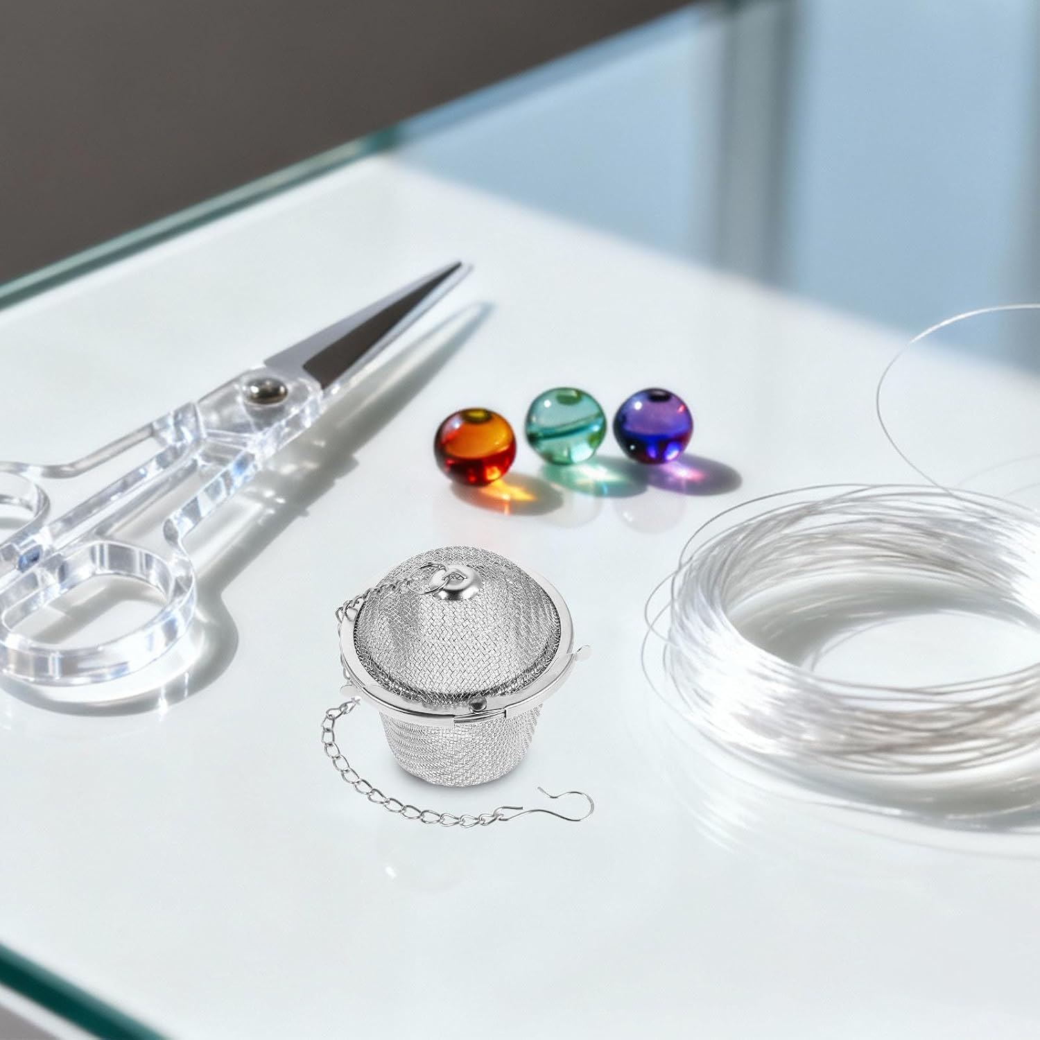 3Pcs Jewelry Cleaning Mesh Basket - Small Stainless Steel Ultrasonic Basket - Tea Ball Infuser - Ultrasonic Cleaner for Watches Rings Steam (Diameter 5)