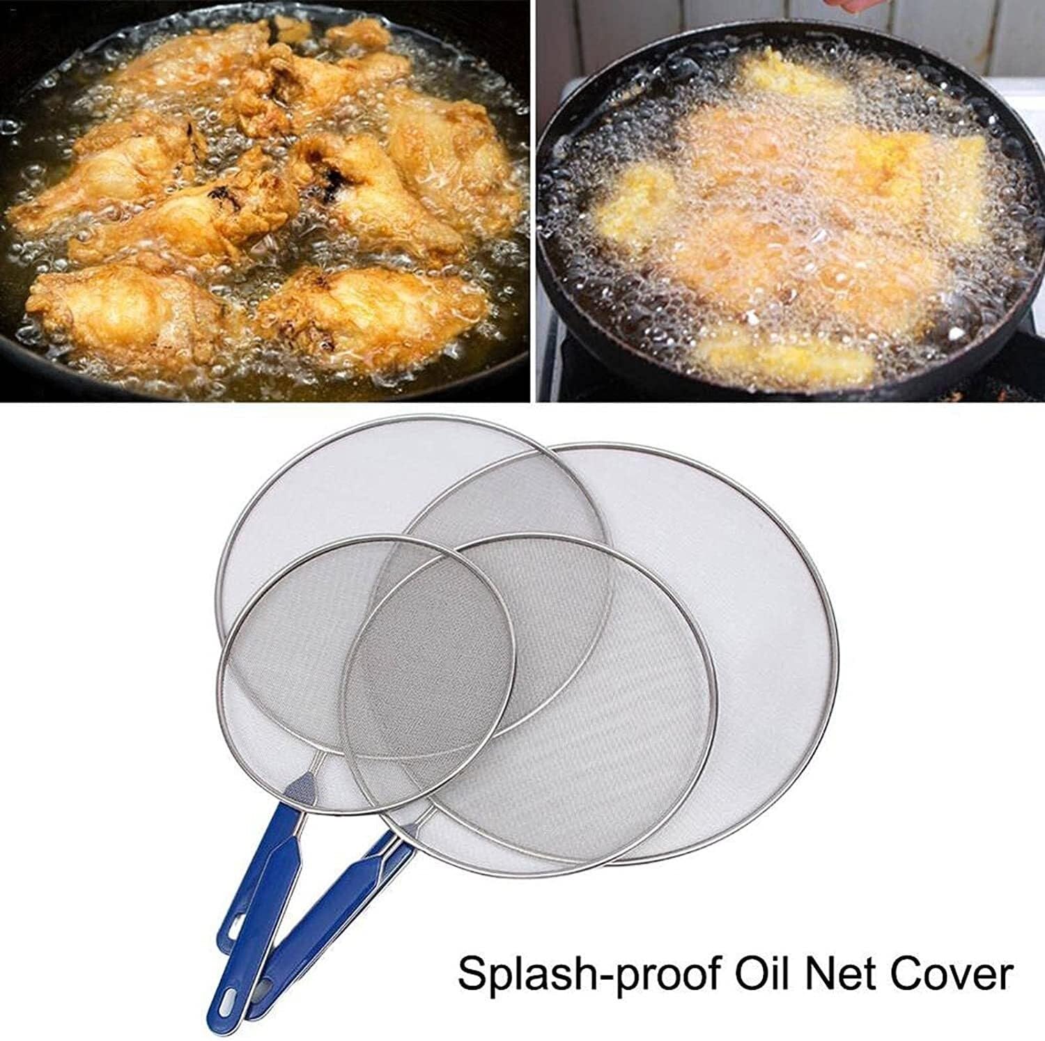 Schaumlöffel, Siebe Lebensmittelsiebe Edelstahl Ölspritzsieb Bratpfannenabdeckung Feinmaschiger Fettspritzschutz Öldichtdeckel Filter Küchenwerkzeug Schaum(33cm)