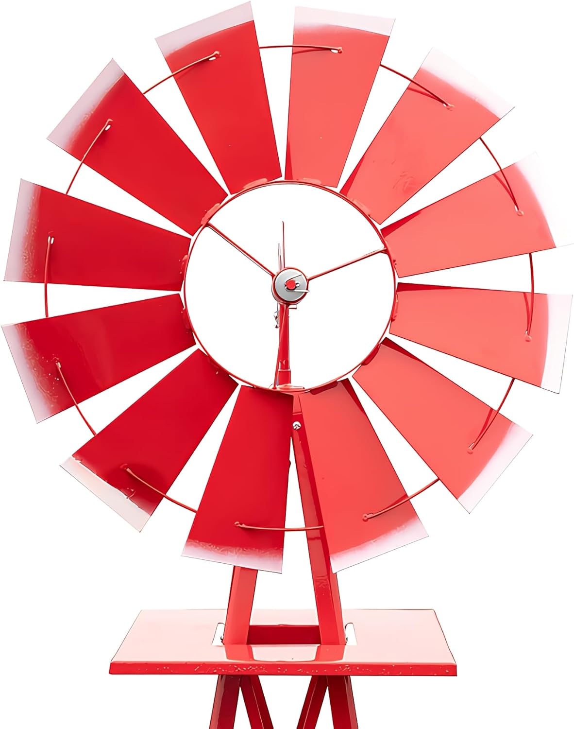 8FT Ornamental Windmill, Heavy Duty Durable Metal Weather Vane Garden Decoration Weather Resistant for Garden, Yard, Farm, Seaside (8ft-Red)