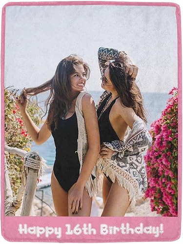 Miniatura 3 de D-Story Manta personalizada con texto fotográfico, manta de franela personalizada para Navidad, cumpleaños, San Valentín, para parejas, familiares,