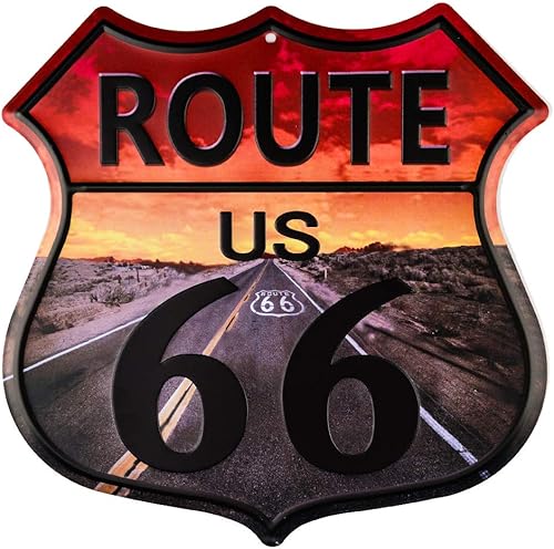 dojune -Vintage Home Decor Route 66 Highway Shield Venta al por mayor cartel de metal