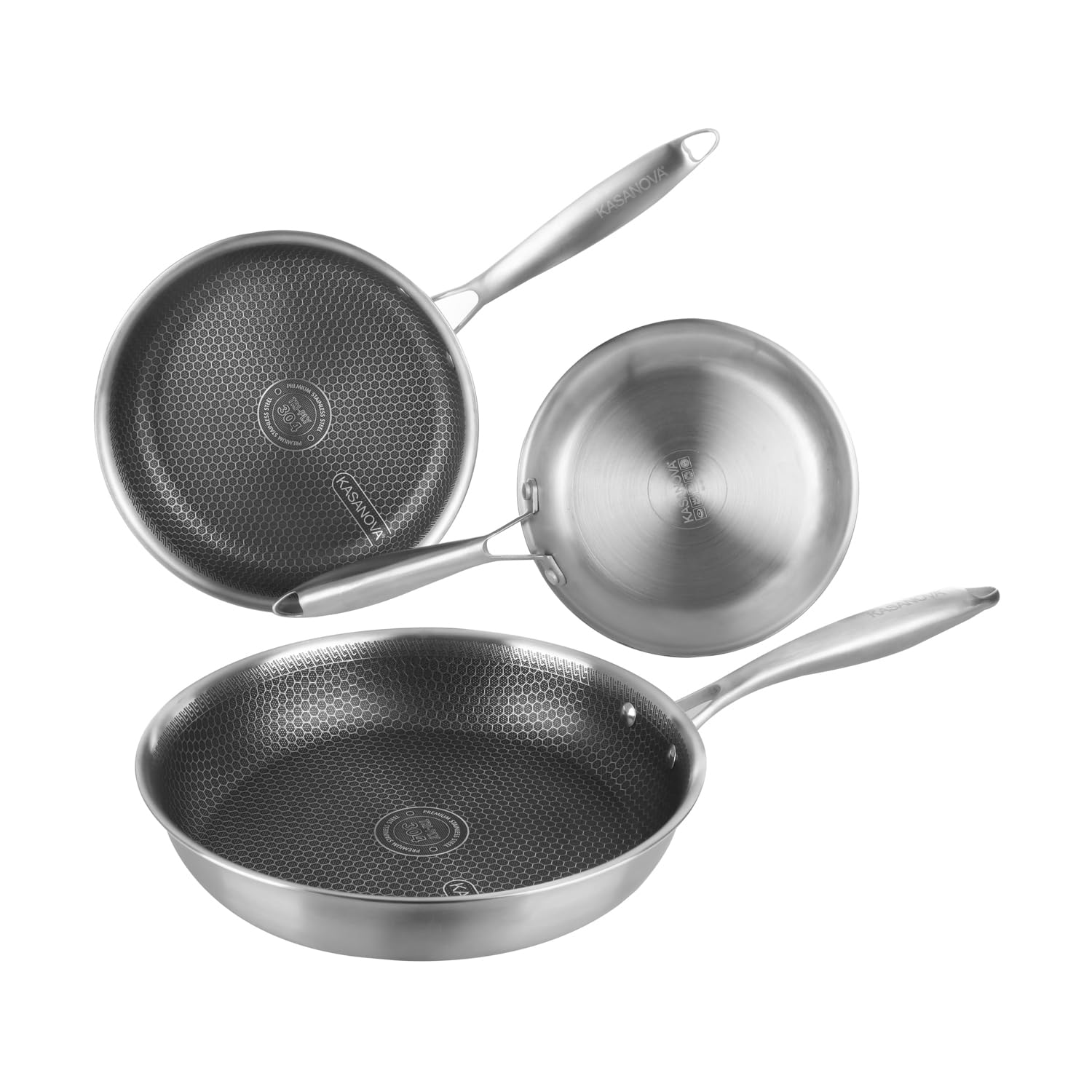 Set 3 padelle 20, 24 e 28 cm a 3 strati Tri - ply