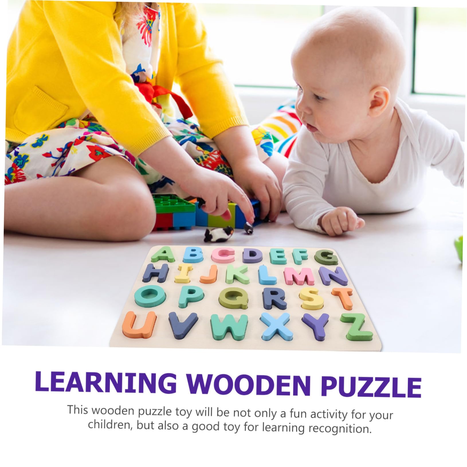Puzzle Alfabetico in Legno per Bambini, 2 Set, Gioco Educativo | Festa Scuola Decor, Alfabeto Inglese, Lettere e Numeri, Puzzle Lettere Alfabeto