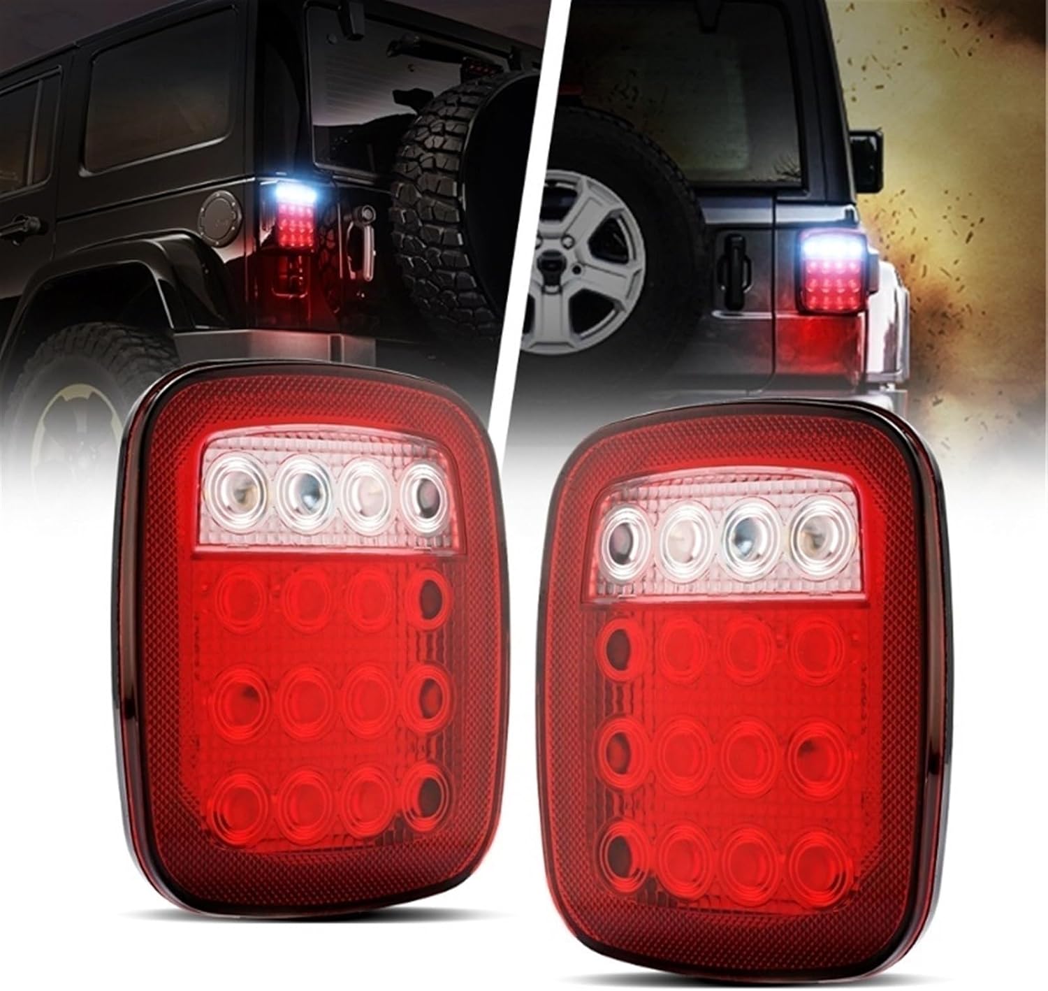 テールライトアセンブリ 2 個テールライトアセンブリブレーキリバースターンシグナルライト 用ジープ用ラングラー CJ TJ YJ(R