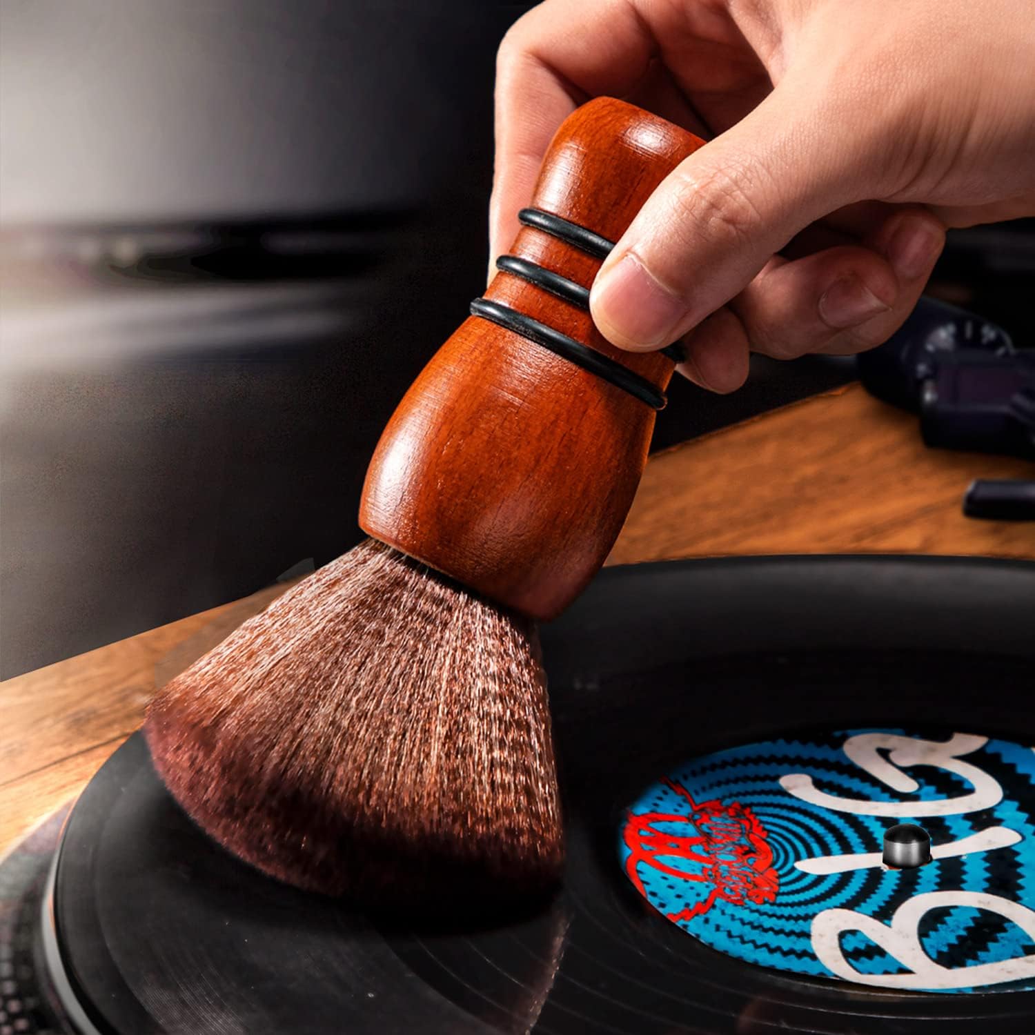 Facmogu LP Cleaning Brush Vinyl Record Cleaner, Anti-Static Soft Vinyl Record Cleaning Brush, Record Vinyl Dust Remover Brush, Vinyl LP Cleaning Turntable CD Album Cartridge Cleaner