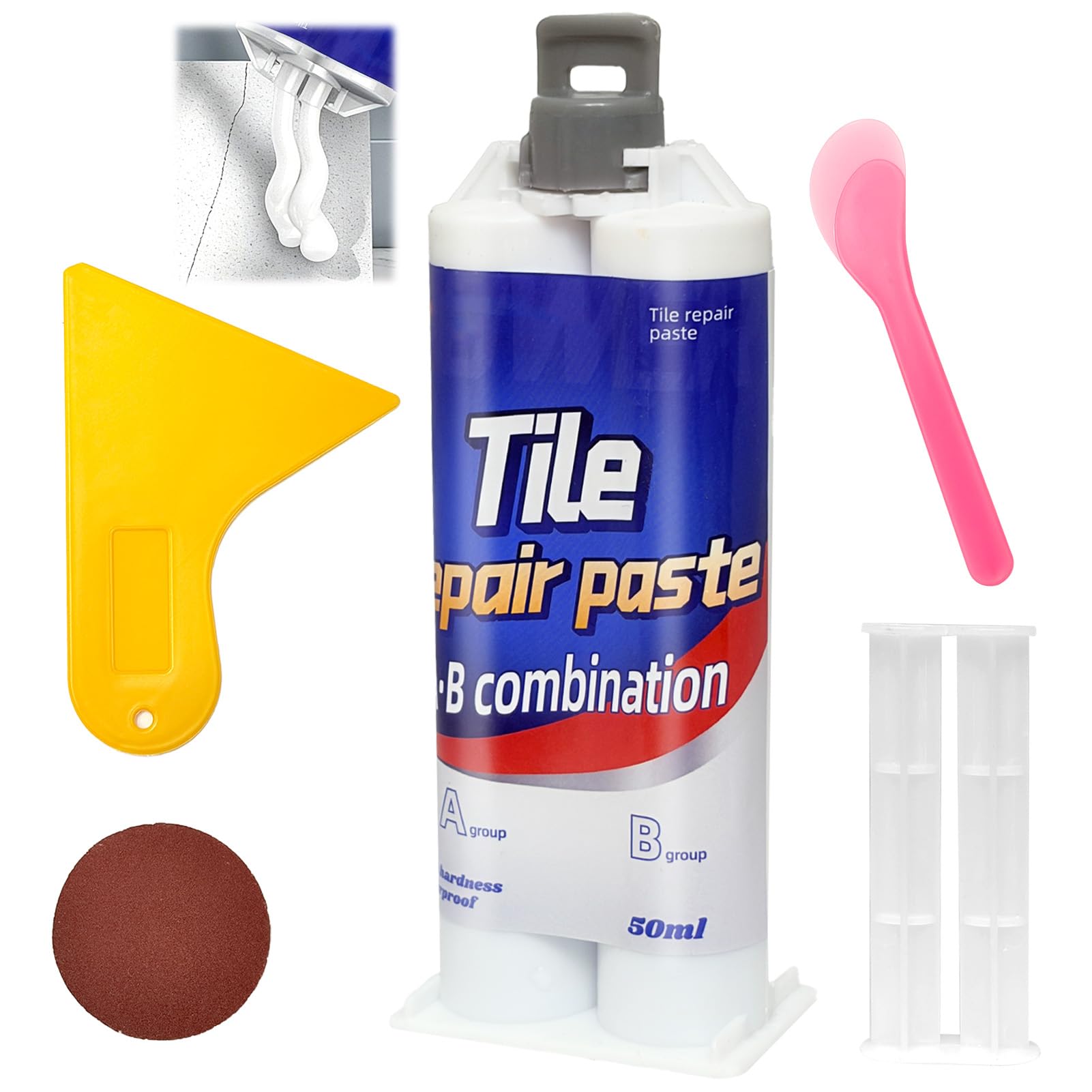 Enamel Touch Up Paint 50ml, White Paint Pen for Kitchen Appliances & Bathroom, Multi-Purpose Gloss Paint for Radiator, Metal, Ceramic, Fridge, Sink, Furniture, Wall, Quick-Dry Water-Based
