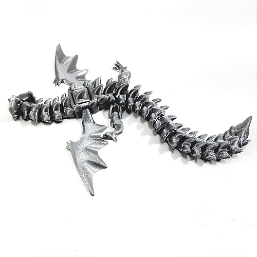 Miniatura 9 de Flexi-Mech War Dragon 3D Printed Onyx Black Imperial Reptile Articulated Bling Toy