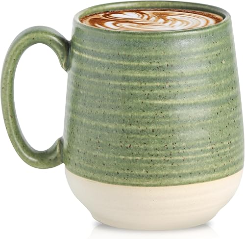 Miniatura 62 de Hasense Juego de 2 tazas de café de 20 onzas, tazas de café de cerámica, taza de té grande con mango cómodo, juego de tazas de café negras