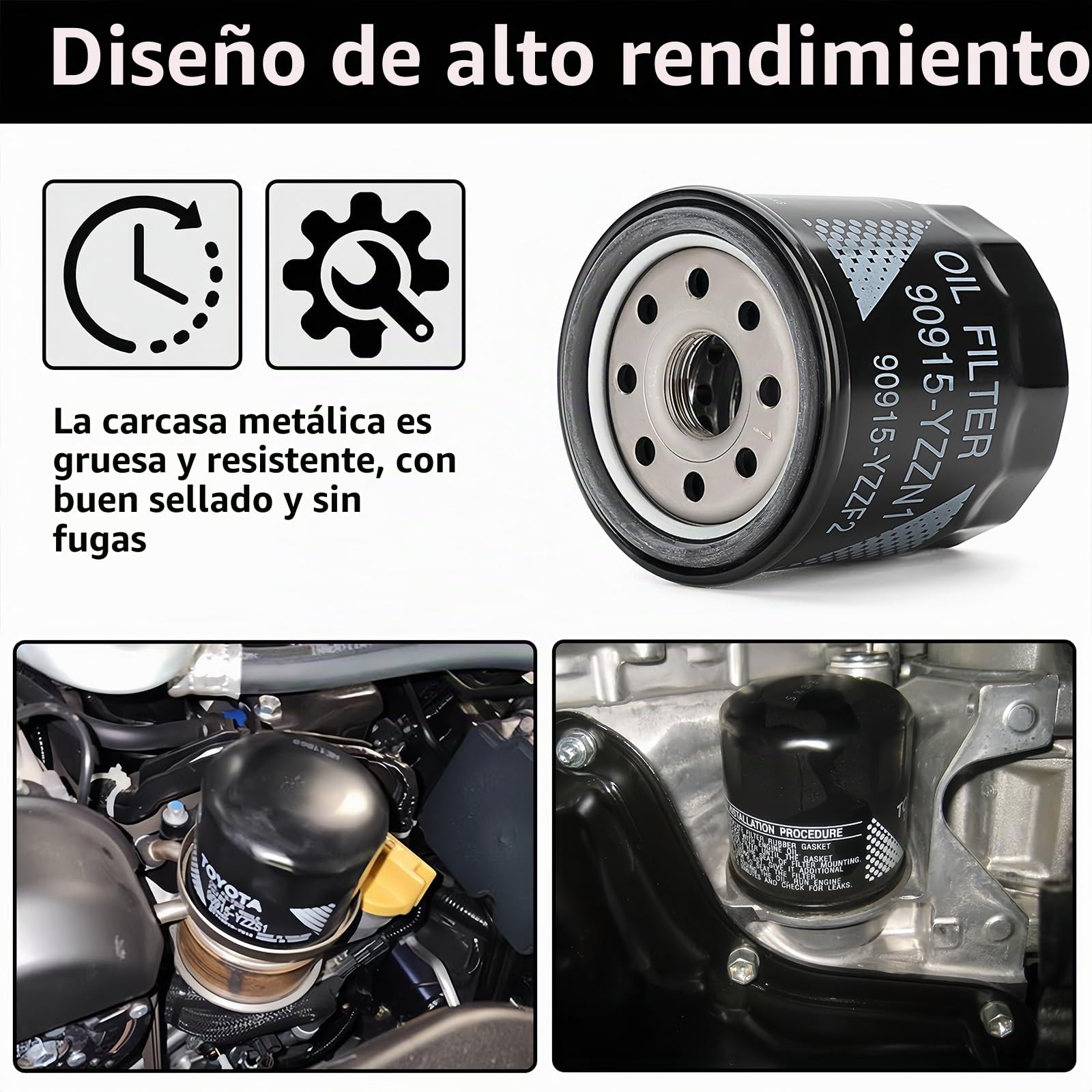 Amazon.com: 90915-YZZN1 Filtro de aceite para Toyota filtro de