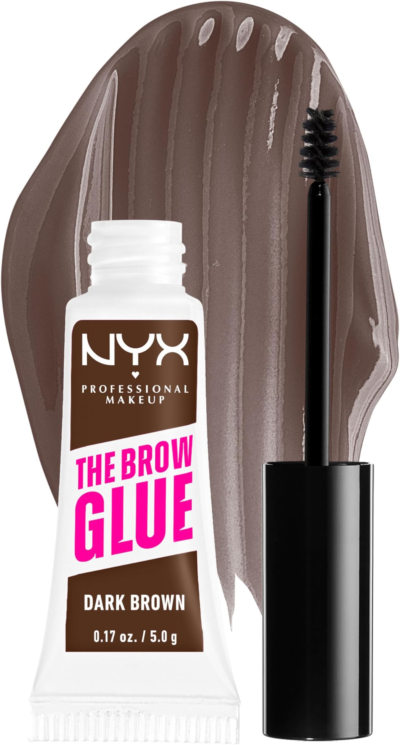The Brow Glue Instant Brow Styler, Longwear Hold and Flake-Resistant Formula, Non-Sticky, Vegan, Shade - Dark Brown 04