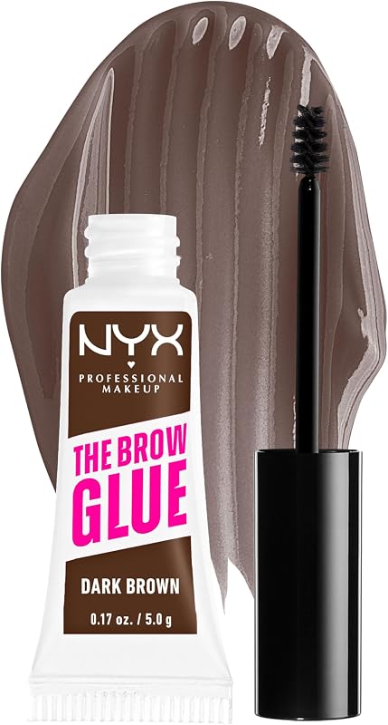 NYX PROFESSIONAL MAKEUP The Brow Glue, Extreme Hold Tinted Eyebrow Gel - Dark Brown
