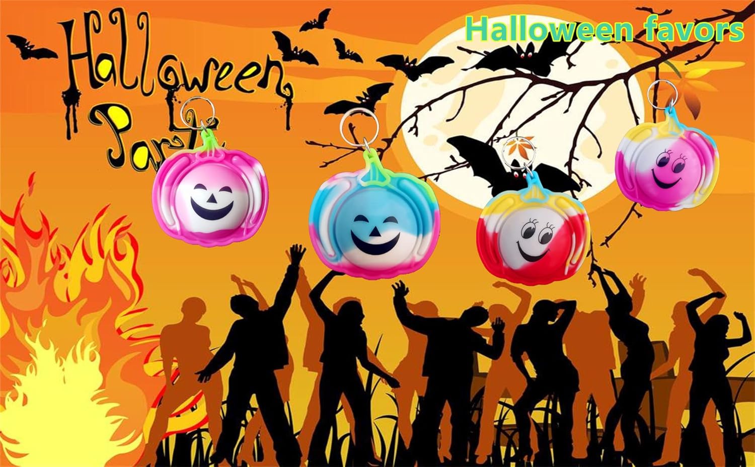 Bulk 30 Packs Pumpkin Push Fidget Bubble Mini Pop Fidget for Teens and Kids,Small Birthday Halloween Party Favors Supplies and Classroom Student Prizes Gifts
