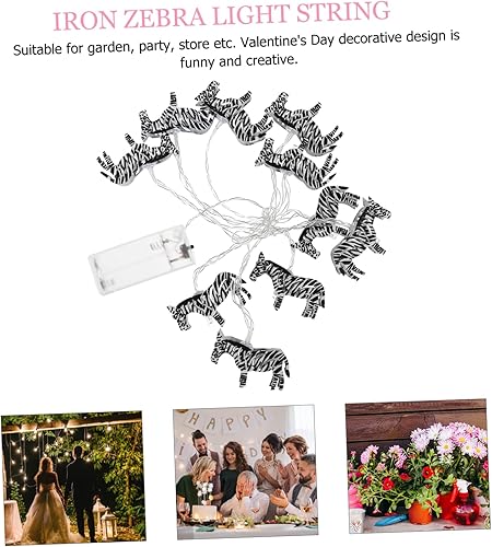 Miniatura 8 de Abaodam 1 juego de luces de cadena de cebra de hierro cebra cobre luz LED hadas luces decorativas guirnalda decoración mesa decoración al aire libre