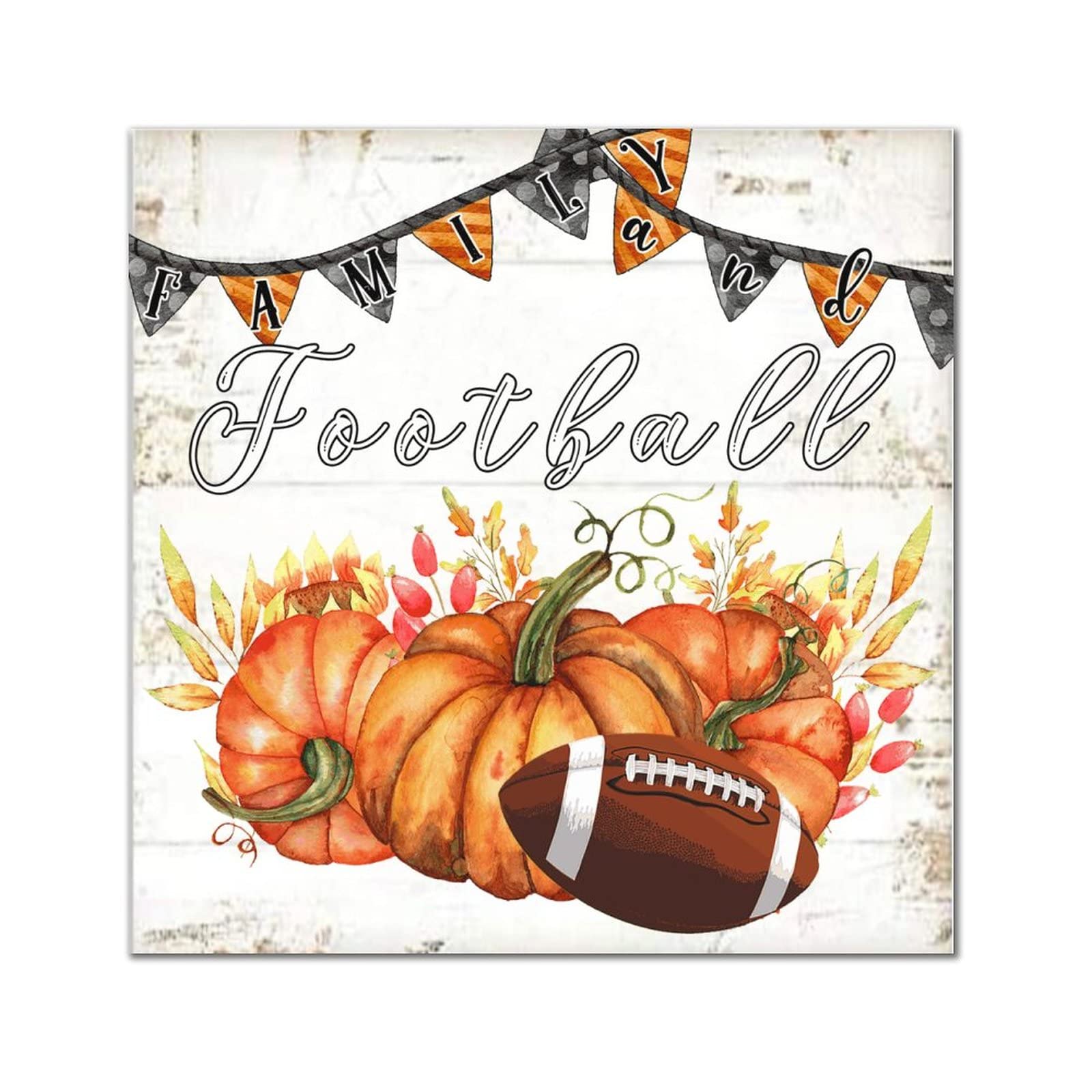 Panneau en bois famille et football plaque suspendre decoration entree porche et bar retro