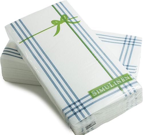 SimuLinen - Juego de 25 toallas de papel desechables, tamaño perfecto 12 x 17 pulgadas desplegadas y 8.5 x 4 pulgadas plegadas