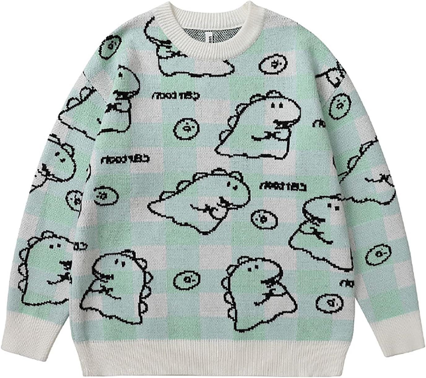 Men's Crewneck Sweater Novelty Cute Small Dinosaur Long Sleeve Matching Couples Sweatshirt