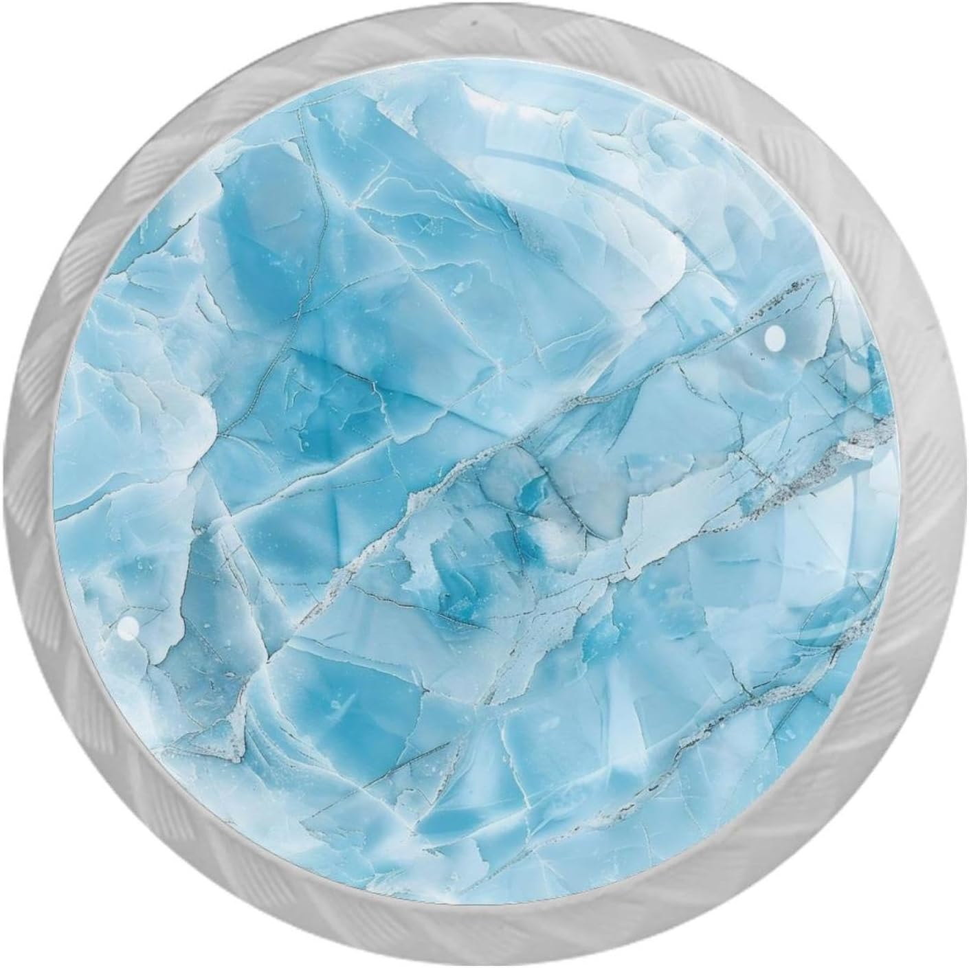 NEWzone 4 Pack Dresser Drawer Knobs Light Blue Marble Cabinet Knobs Crystal Glass Knobs Pulls Handles for Home Kitchen Cabinet Hardware Cupboard Door Dresser Wardrobe
