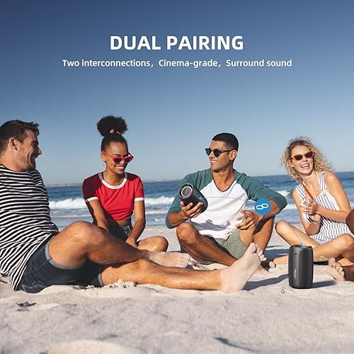 Miniatura 4 de ZEALOT Altavoz Bluetooth, altavoz inalámbrico impermeable IPX7 con sonido estéreo fuerte de 20 W, altavoces portátiles para exteriores con Bluetooth