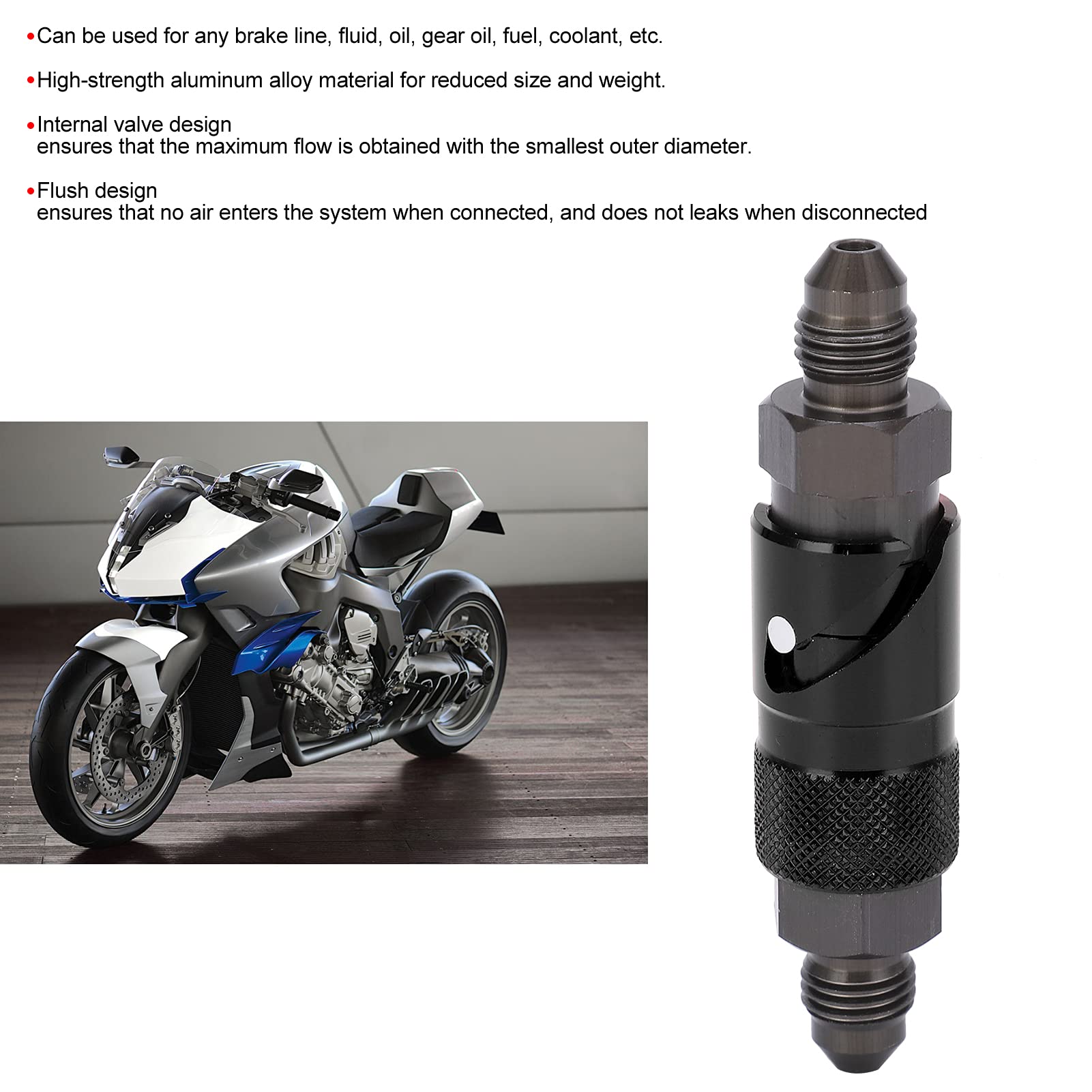 Raccord Rapide Frein Moto En Alliage Aluminium - Dégagement Rapide, Couleur Rouge, Pour Suzuki BMW Ducati - 5