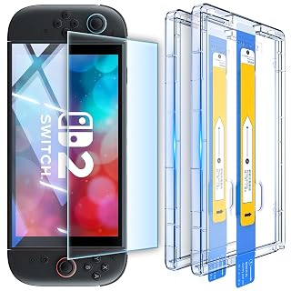Didisky 2-Pack OneTouch Auto-Alignment Kit for Nintendo Switch 2 Matte Screen Protector, Anti-Glare Tempered Glass for Uninterrupted Gaming - Amazon product rated Grade A