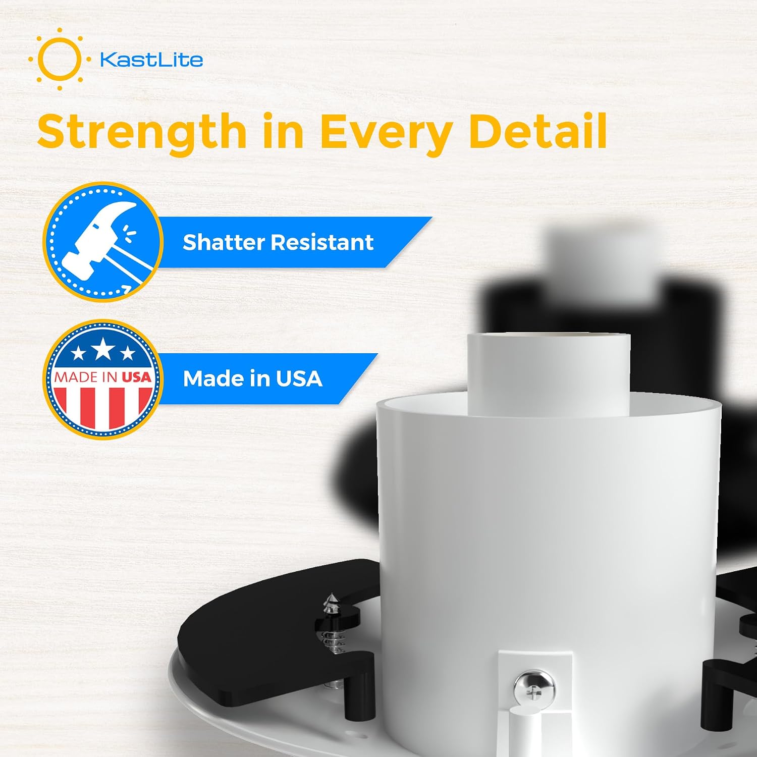 KASTLITE White Premium Wing Clip Post Top Fitter | Fits Lamp Post Globes and Acorns with a 5.25" Opening & 3" Post | Made of Polycarbonate | Heavy Duty