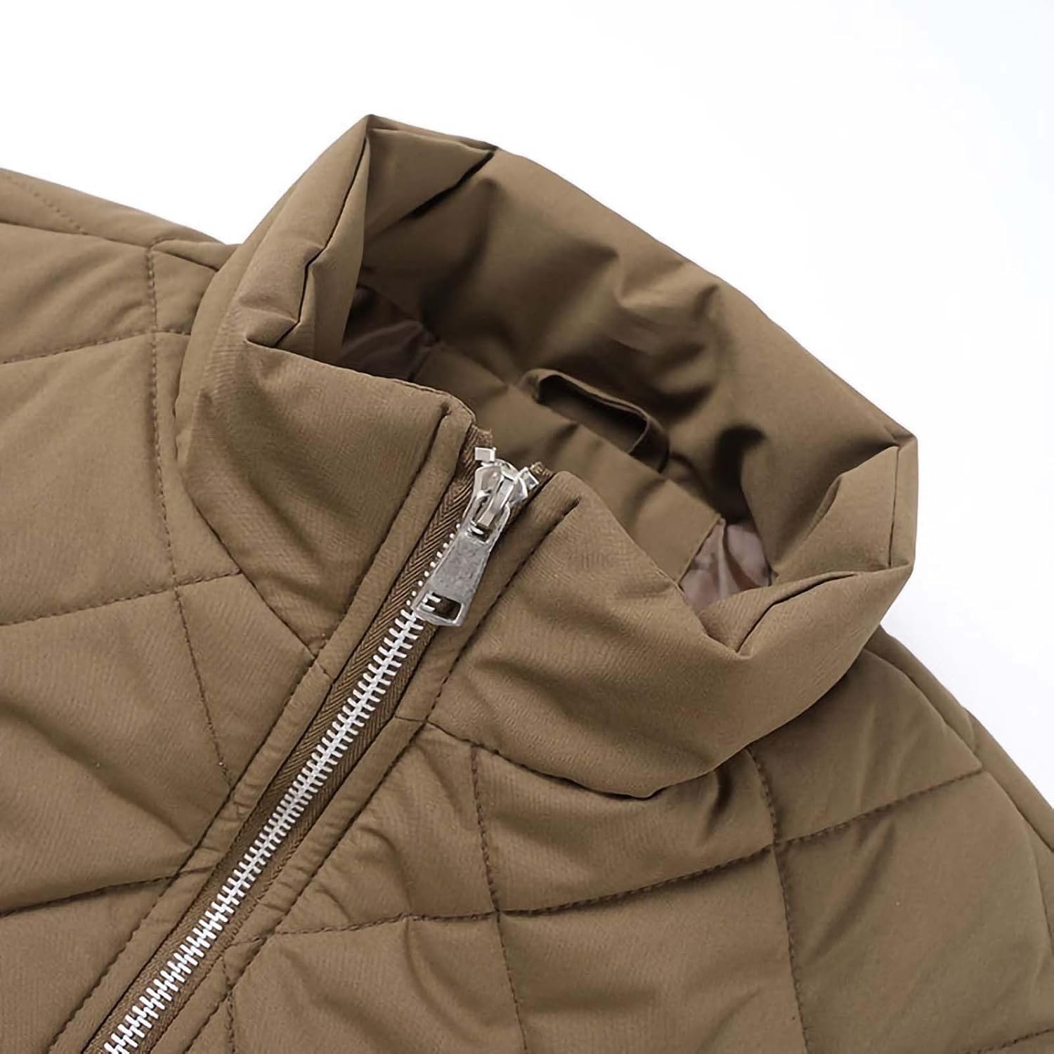 Men's Diamond Quilted Jacket, Zipper Pockets, Lightweight Fit