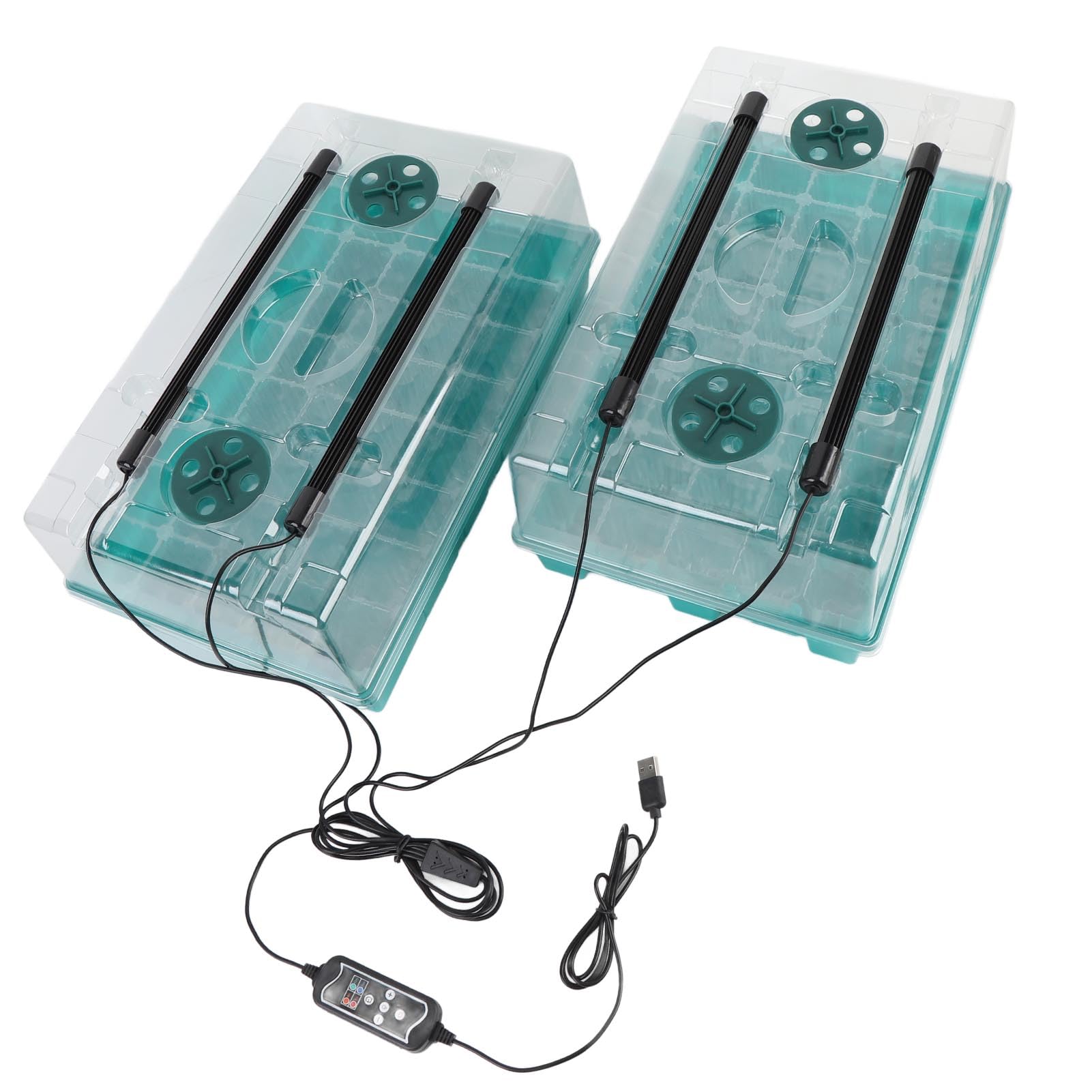 Plateau de démarrage semis avec Lampe Croissance, kit démarrage semis 40 cellules, Plateaux démarrage semis Plastique, Culture graines Plateaux démarrage semis pour la Germination