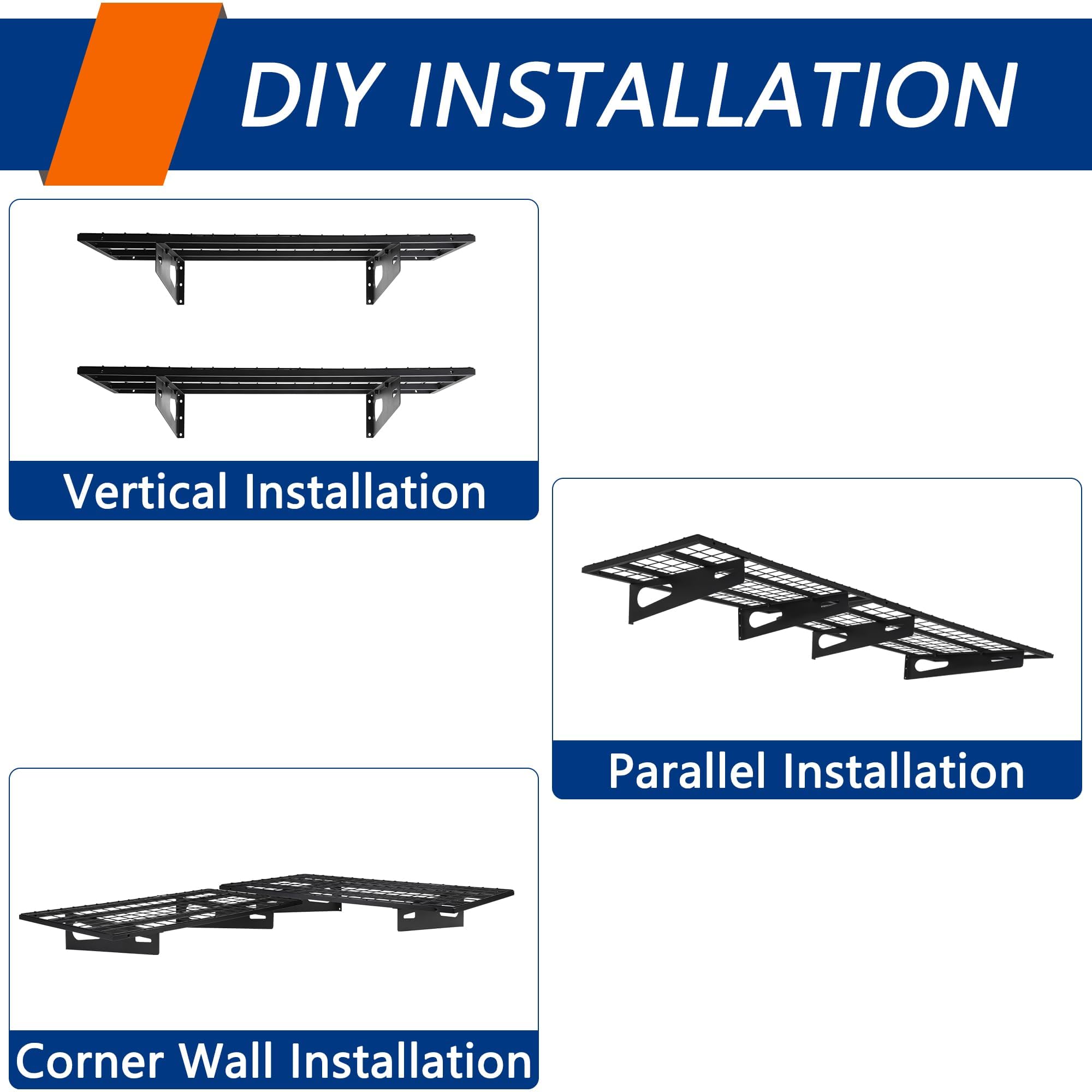 Jowkou Garage Wall Shelving, Garage Shelving Shelves Wall Mounted, Over Door Storage Rack - Image 6