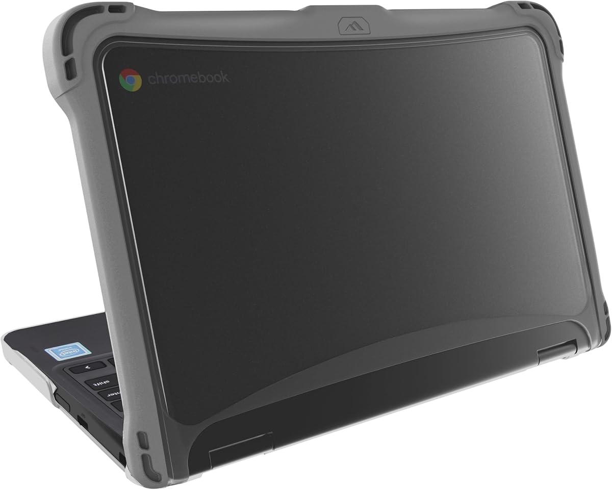 EXO Custom Case Dell Chromebook 3110/3100 11.6 inch |2-in-1| - Drop Tested Protection, Low Rubberized Feet, Seamless Asset Tagging, Snap in Installation for School or Work - Black
