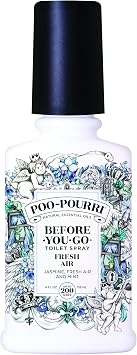 Poo-Pourri Before-You-Go Toilet Spray, Fresh Air, 4 Fl Oz, Up to 200 Uses, Bathroom Odor Deodorizer , Plant-Based with Essential Oils, for Home or Work, Jasmine, Fresh Air and Mint Scent